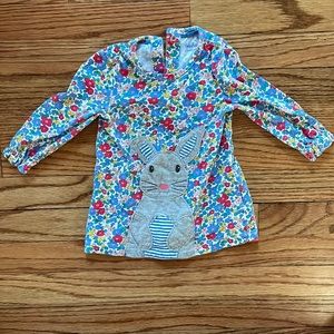 Baby Boden Bunny Appliqué Top